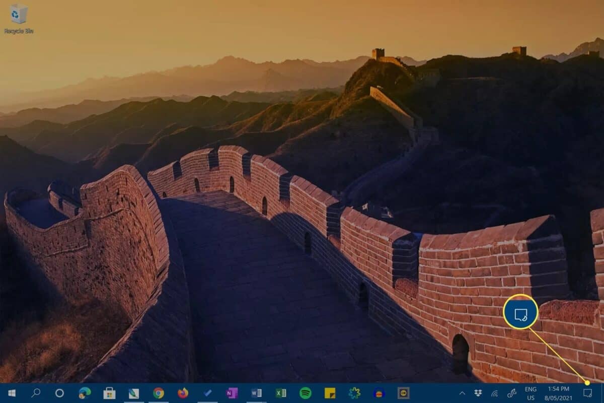 Image showing Action Center on Surface Pro with Windows 10.