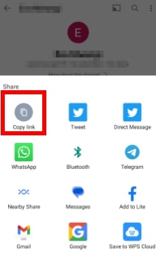 Screenshot of the Share Options menu on a phone.