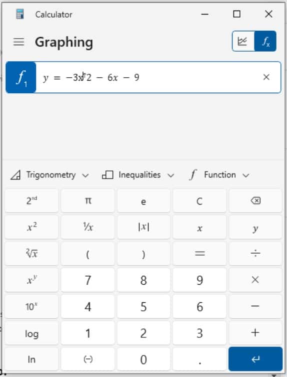 Enter the equation on your graphing calculator.