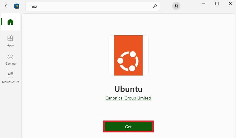 Click the Linux distribution you would like to install. In this example, we will use Ubuntu.