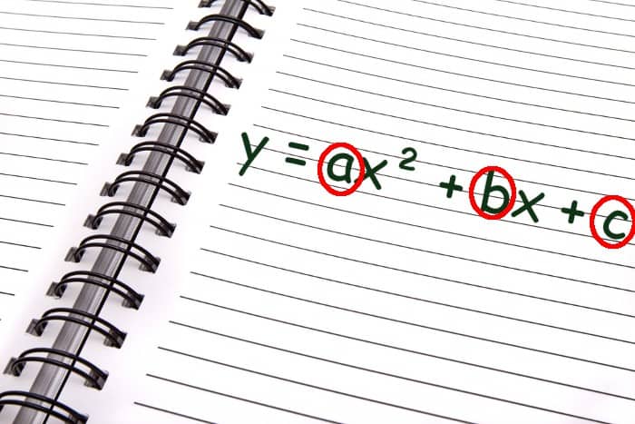 Take the a, b, and c values from your standard formula.
