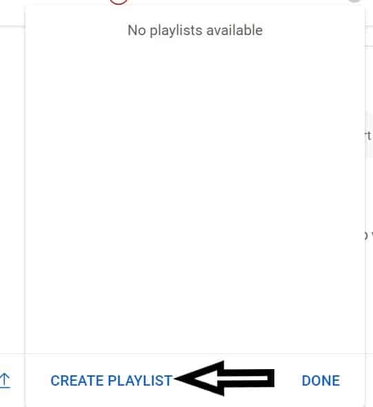 Click on create a playlist.