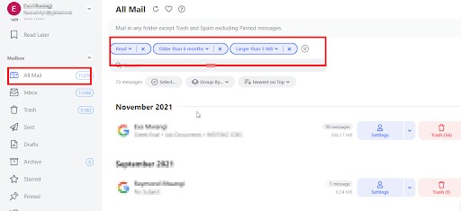 mass delete emails on gmail
