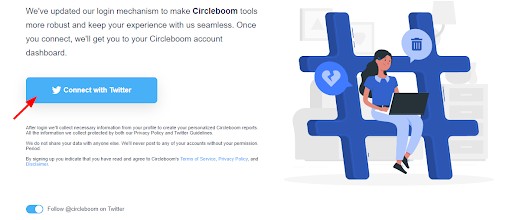 Tap connect with Twitter to give Circleboom access.
