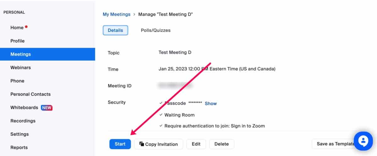 Click 1: Start Your Meeting