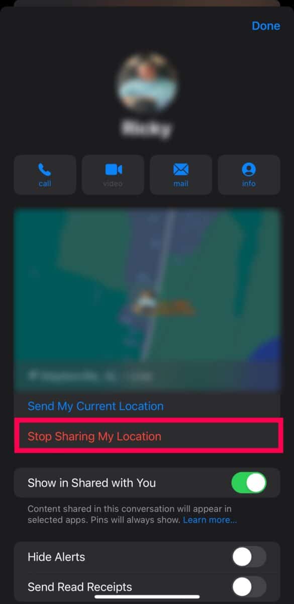 stop sharing location imessage