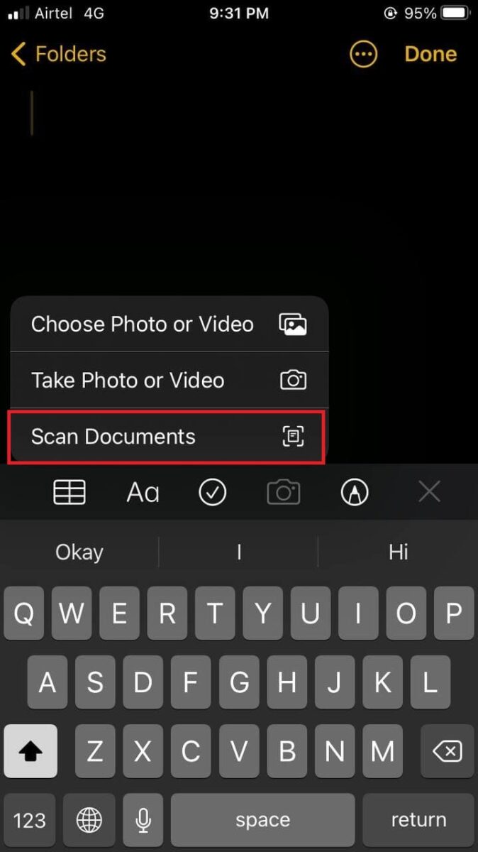 scan document with iPhone