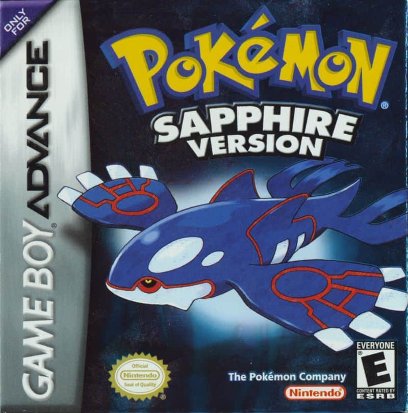 front cover of pokemon sapphire gameboy advance