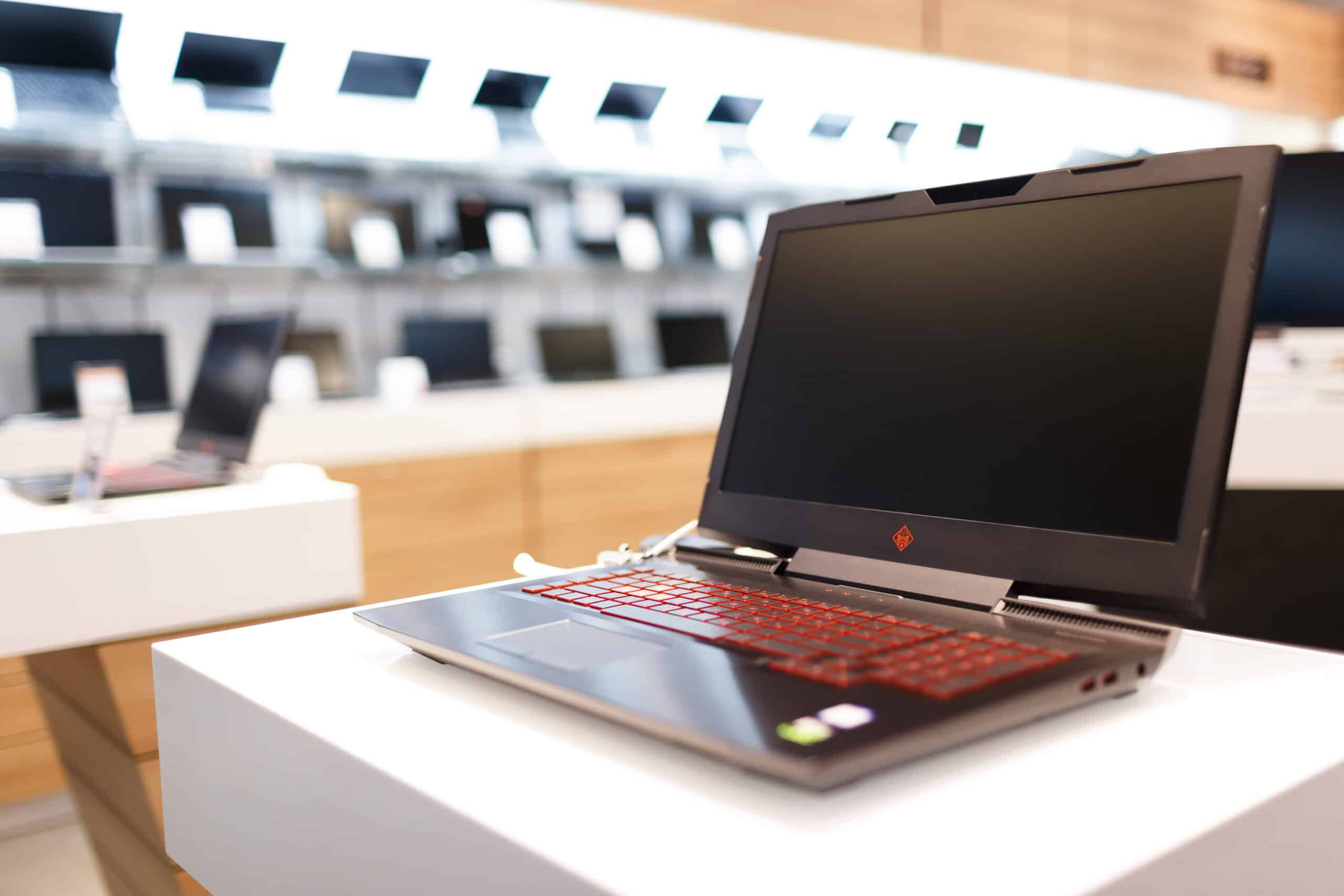 HP omen laptop on display