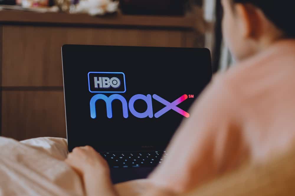 HBO Max logo on a laptop screen