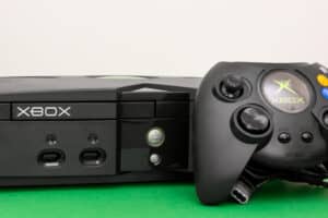 front of original xbox game console