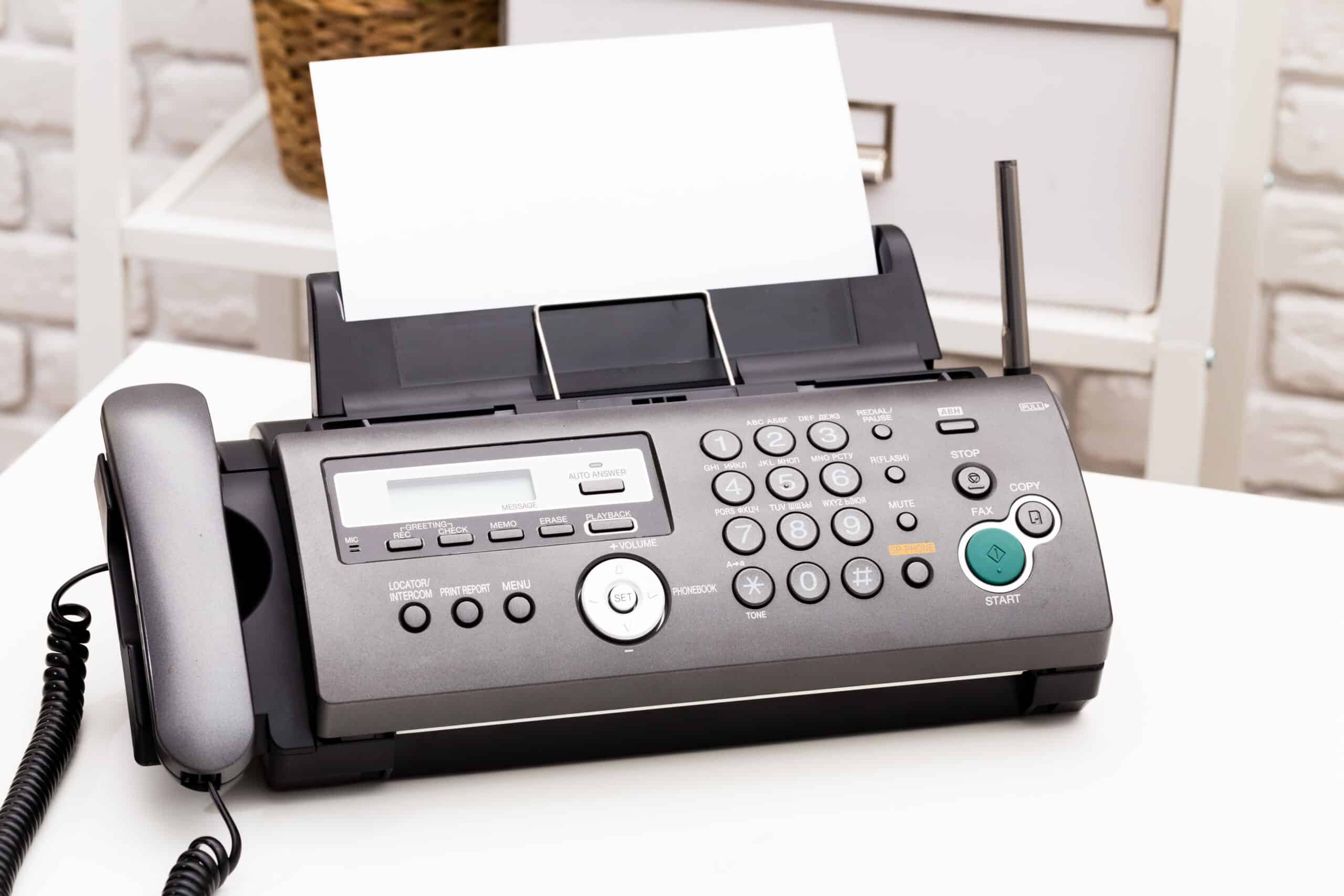 upclose of a fax machine