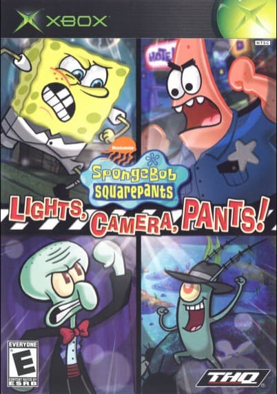 front cover of spongebob squarepants lights camera pants xbox game
