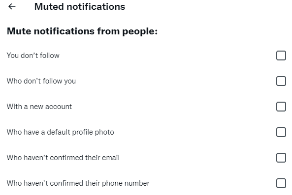 Change Twitter notification settings