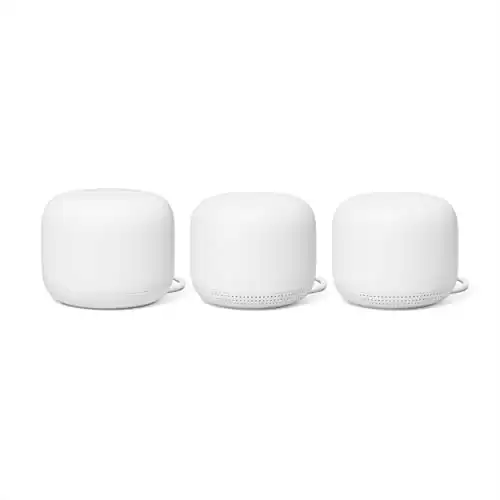 Nest Wifi Router และ 2 คะแนน - WiFi Extender กับ Smart Speaker - ทำงานร่วมกับ Google WiFi (3 Pack) สีขาว