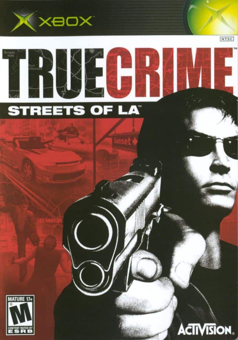 The front cover of the True Crime: Streets of LA Xbox sandbox games