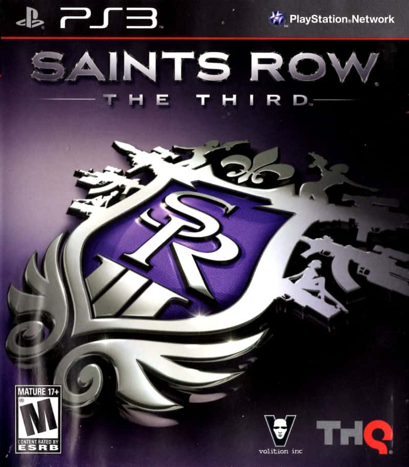 The front cover of the Saints Row the Third PlayStation 3 game