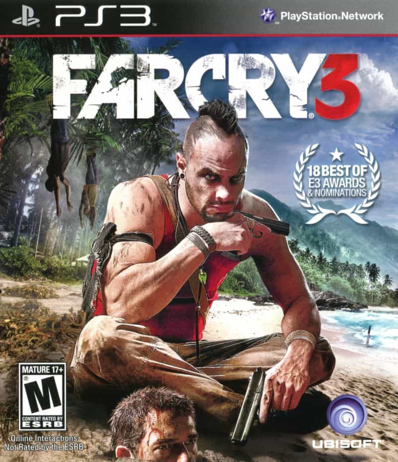 The front cover of the Far Cry 3 PlayStation 3 game