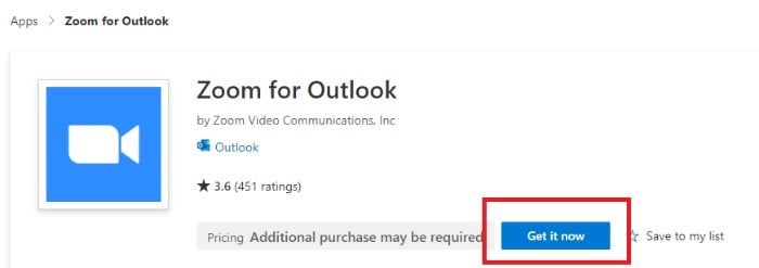 add zoom to outlook