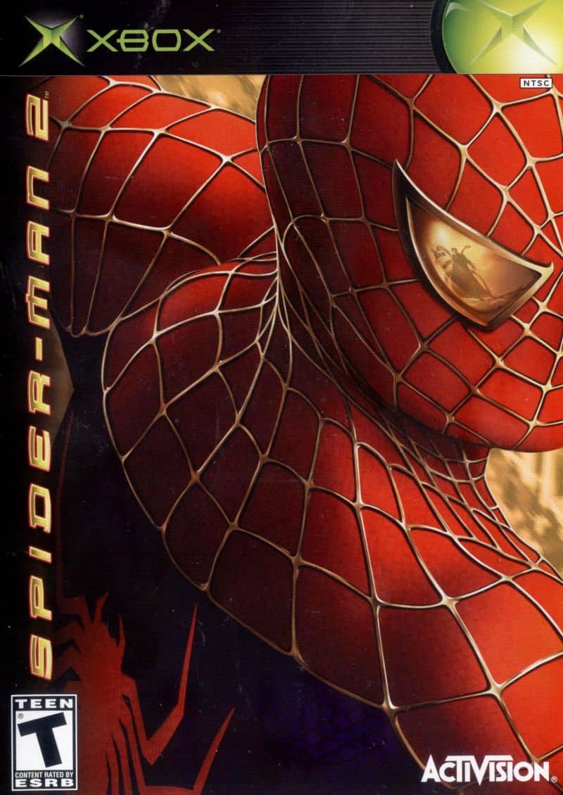 The front cover of the Spider-Man 2 Xbox sandbox games