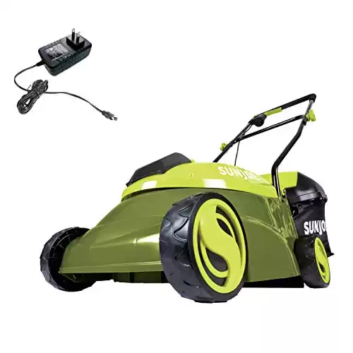 Sun Joe MJ401C 14-Inch 28-Volt Cordless Push Lawn Mower (Green)