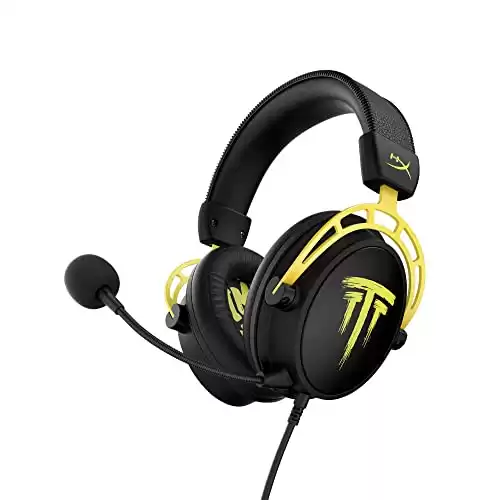 HyperX Cloud Alpha – Gaming Headset - TimTheTatMan Edition - for PC, PS5, and Xbox, Dual Chamber Drivers, Memory Foam, Soft Leatherette, Durable Aluminum Frame, Detachable Noise-Cancelling Microphon...
