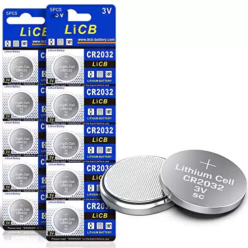 LiCB CR2032 3V Lithium Battery(10-Pack)