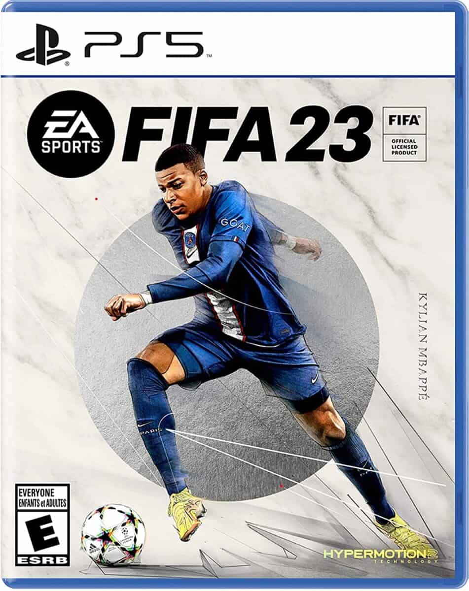 Front cover of the FIFA 23 PlayStation sports game