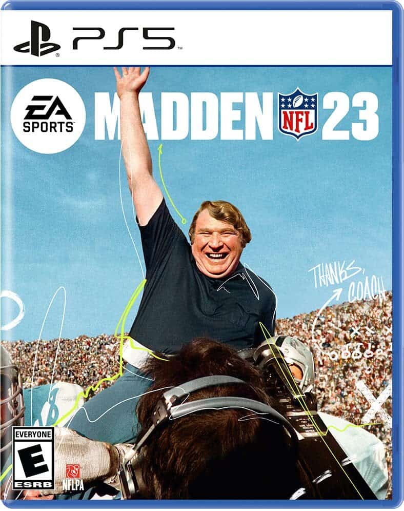 Front cover of the Madden NFL 23 PlayStation sports game