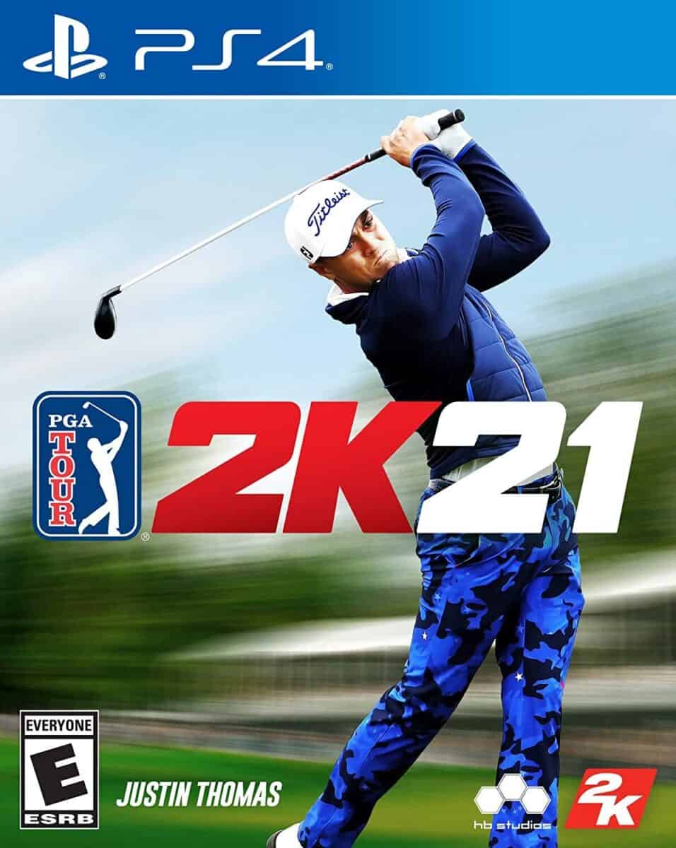 Front cover of the PGA Tour 2K21 PlayStation sports game