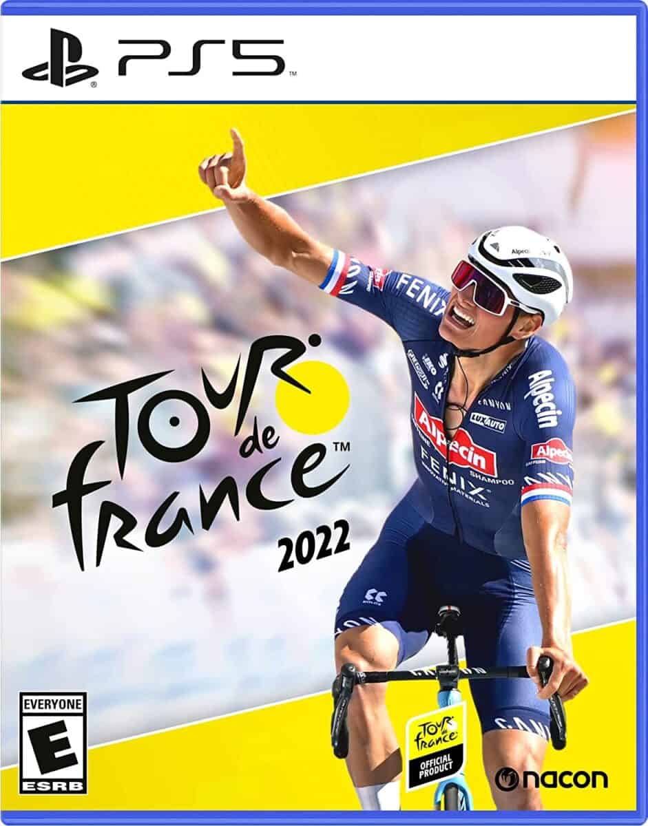 Front cover of the Tour de France 2022 PlayStation sports game