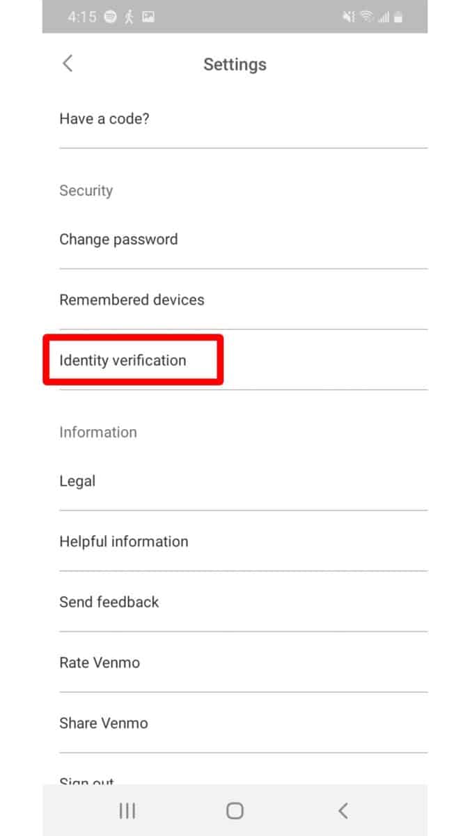 verify identity on venmo