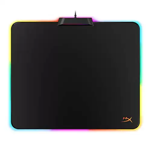 HyperX Fury Ultra – RGB Gaming Mouse Pad, Medium, 360° RGB Lighting, 20 RGB LED Zones, Low Friction Hard Surface, Anti-Slip Rubber Base