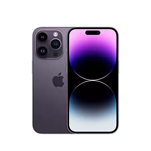 Apple iPhone 14 Pro, 128GB, Deep Purple - Unlocked (Renewed)