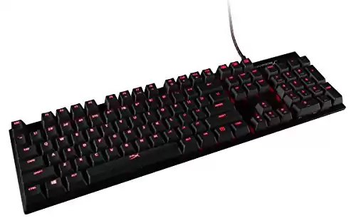 HyperX Alloy FPS - Mechanical Gaming Keyboard & Accessories - Compact Form Factor - Linear & Quiet - Cherry MX Red - Red LED Backlit (HX-KB1RD1-NA/A1) (Renewed)