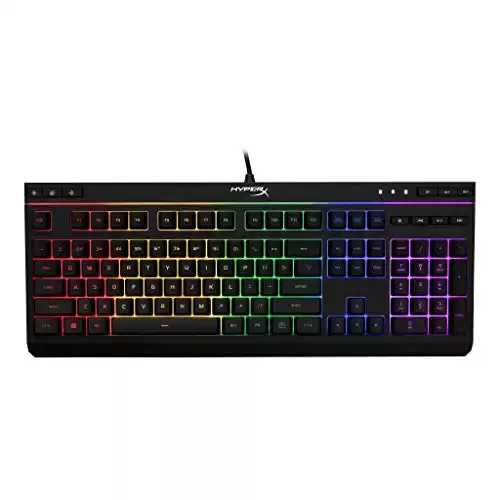 HyperX Alloy Core RGB 'Gaming Keyboard 'Comfortable Quiet Silent Keys with RGB LED Lighting Effects, Spill Resistant, Dedicated Keys, Compatible with Windows 10/8.1/8/7 'Black (Renewed)