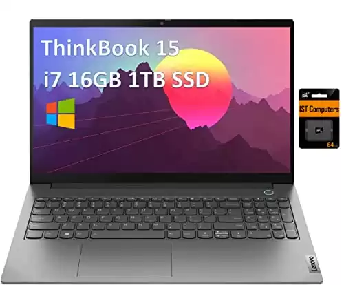 Lenovo ThinkBook 15 Gen 2 are 15.6" FHD (Intel Quad Core i7-1165G7, 16GB RAM, 1TB PCIe SSD) IPS Business Laptop, Backlit Keyboard, Fingerprint Reader, Thunderbolt 4, IST SD Card, Windows 10 Pro