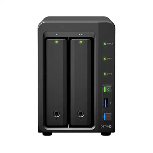 Synology DiskStation DS718+ NAS Server for Business with Intel Celeron CPU, 6GB Memory, 8TB HDD Storage, DSM Operating System