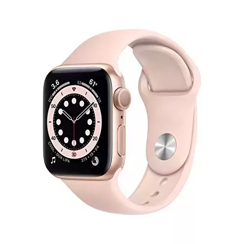 Apple Watch Series 6 (GPS, 40mm) - Gold Aluminum Case with Pink Sand Sport Band (Renewed)