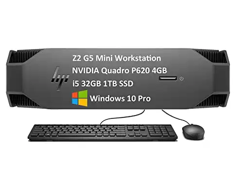 HP Z2 G5 Mini Tiny Elitedesk Workstation (Intel 6-Core i5-10500, 32GB RAM, 1TB SSD, Quadro P620 4GB) Business Desktop PC, Wi-Fi 6, DisplayPort 1.4, Type-C, Keyboard, Mouse, Windows 10/11 Pro - 2022