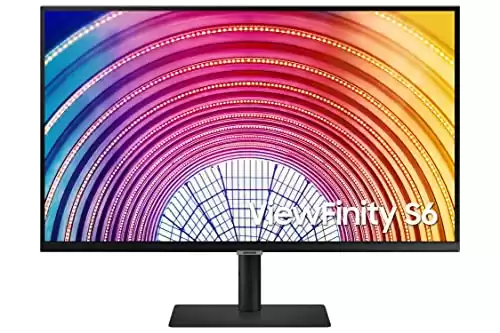 SAMSUNG 32 Inches S60A Series QHD (2560x1440) Computer Monitor, 75Hz, HDMI, Display Port, HDR10 (1 Billion Colors), Height Adjustable Stand, TUV-Certified Intelligent Eye Care (LS32A600NWNXGO)