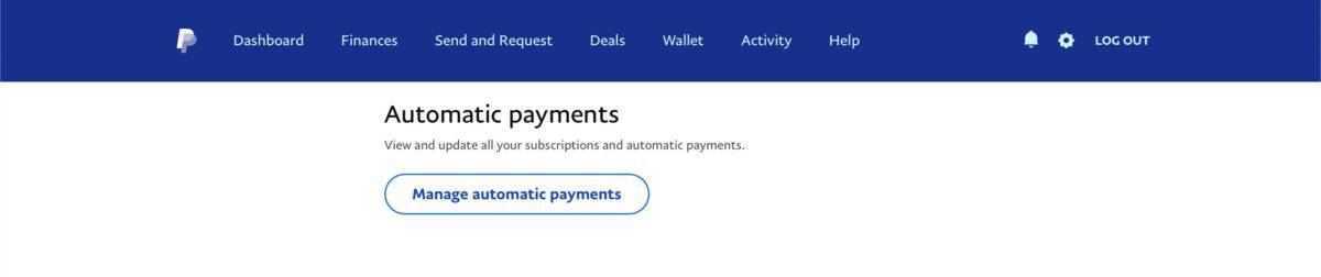 Cancel automatic payments on PayPal
