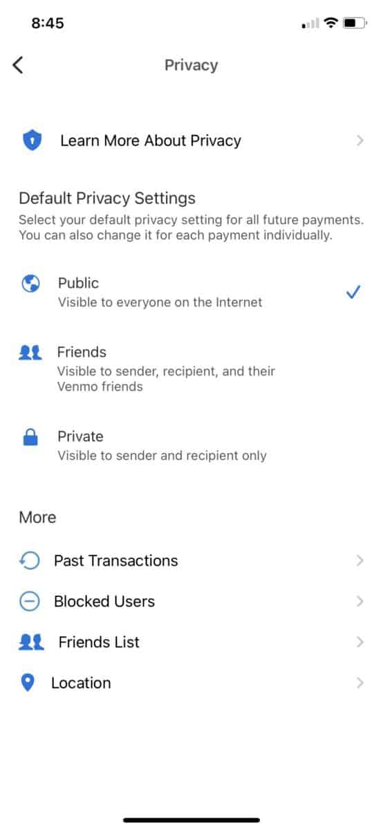 Make Venmo Private, privacy settings