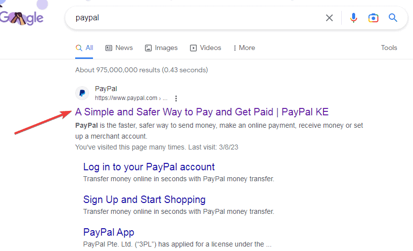 Add money to PayPal, Google