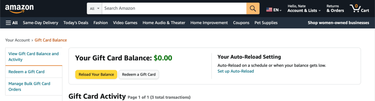 Redeem an Amazon Gift Card, Gift Cards