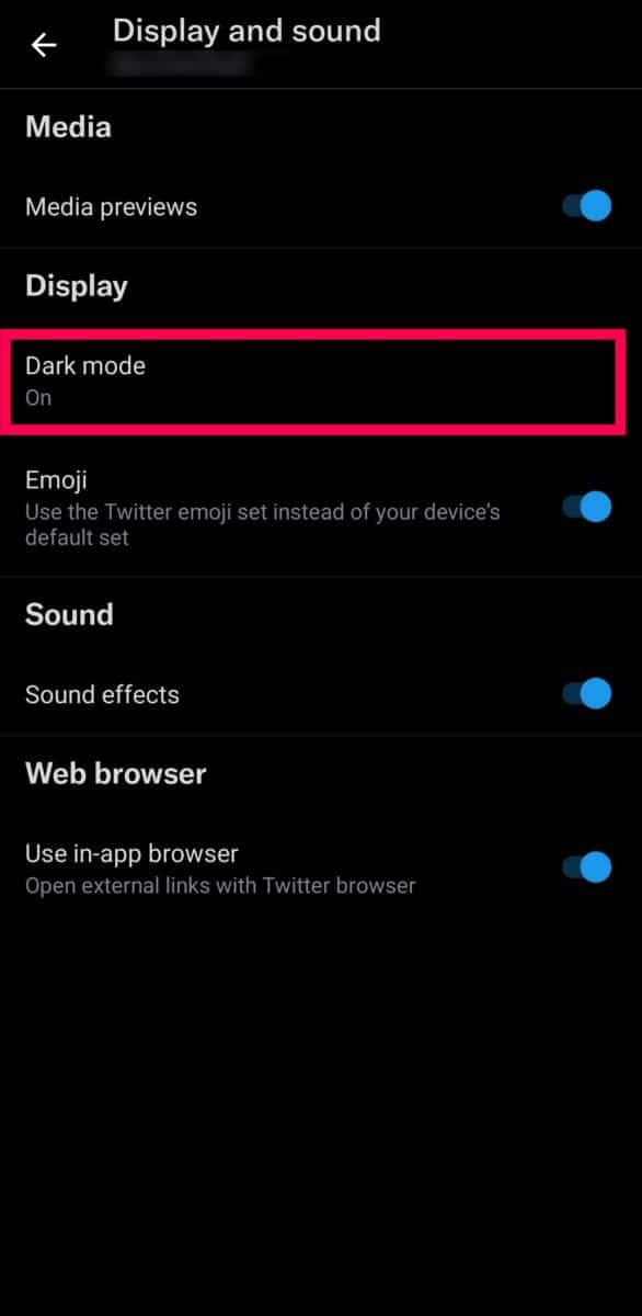Enable dark mode Twitter