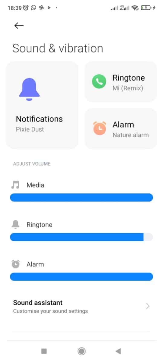 Change your ringtone on Android, sound menu