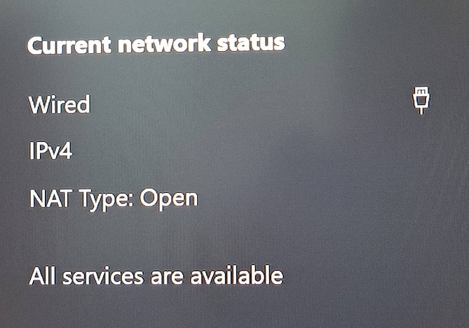 NAT on Xbox, Xbox network status
