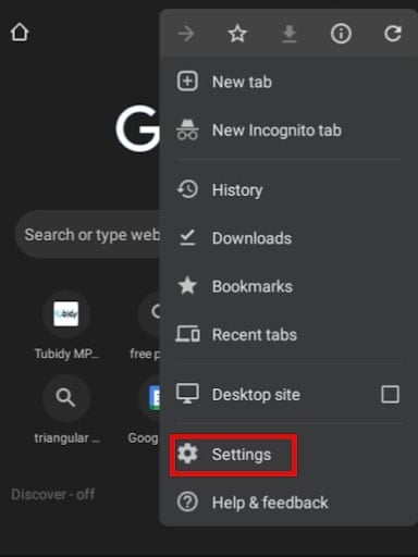 Open Chrome settings