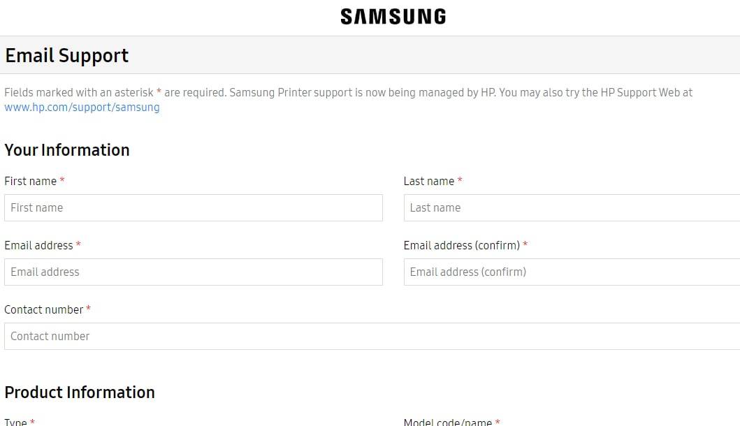 3.1 Go to the Samsung Email Support
